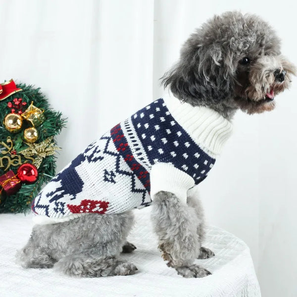 Christmas Knit Dog Sweater - Deer Holiday Costume