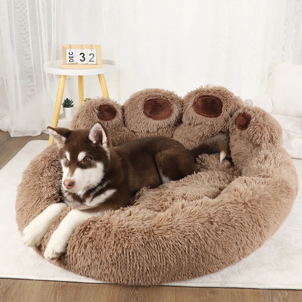 Plush Dog Sofa Bed - Warm Washable Pet Cushion
