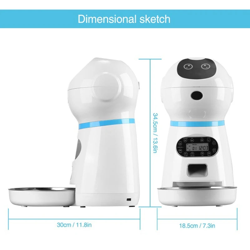 3.5L Automatic Pet Feeder - Timer Food Dispenser Bowl