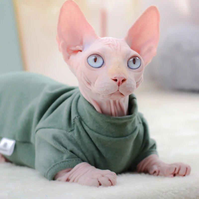 Warm Cotton Sphynx Cat Hoodie - Fleece Sweatshirt Vest