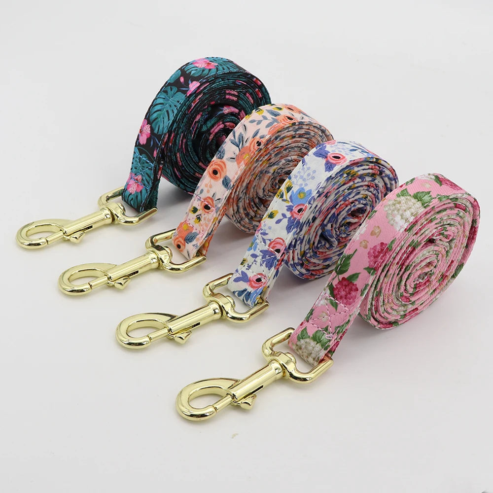 Custom Engraved Nylon Dog Collar and Leash Set