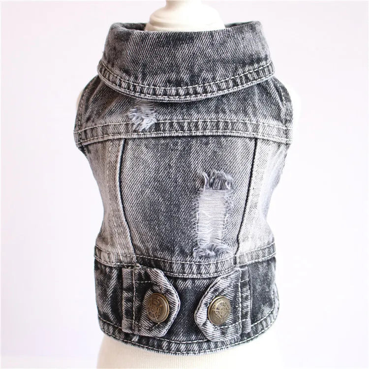 Casual Cat Denim Vest Jacket - Spring and Autumn Outfit