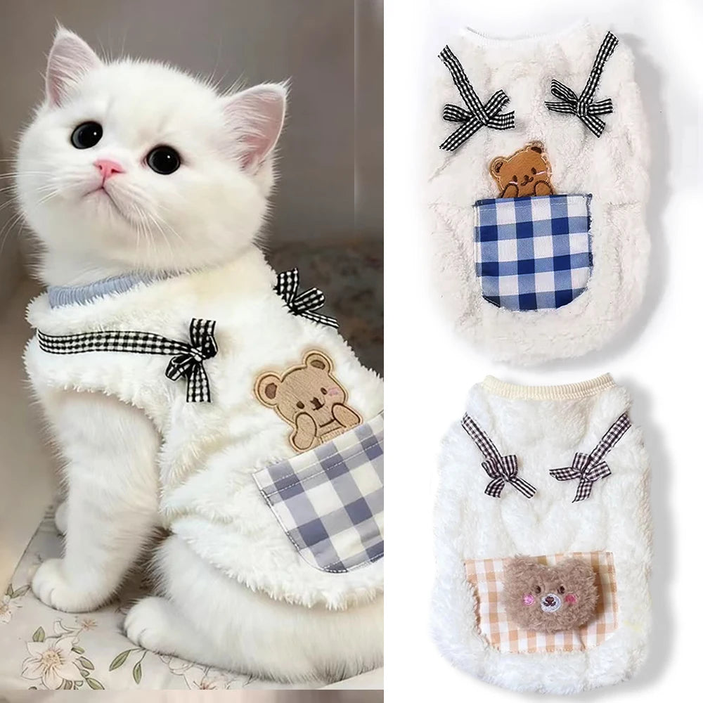 Cozy Plush Pet Vest - Warm Fleece Sleeveless Coat