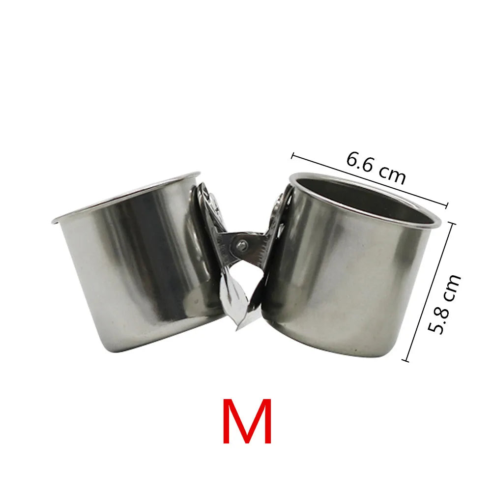 Stainless Steel Bird Feeding Cup with Cage Clip