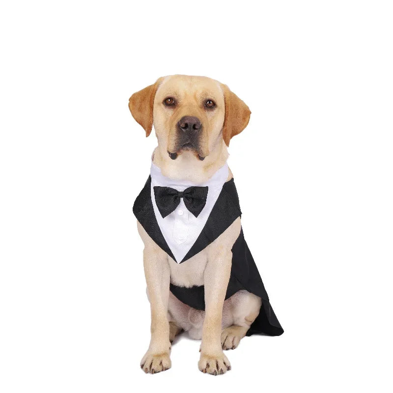 Formal Dog Tuxedo Shirt with Bow Tie - Party Suit