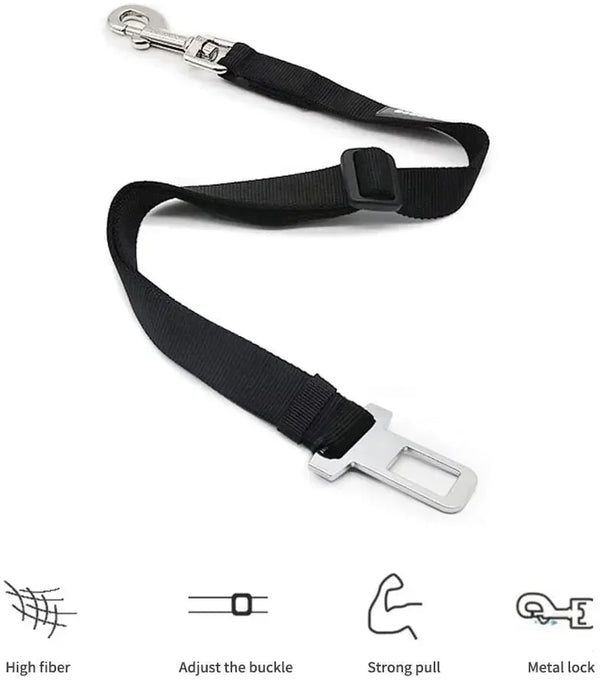 Adjustable Pet Car Seat Belt - Quick-Release Safety Lead