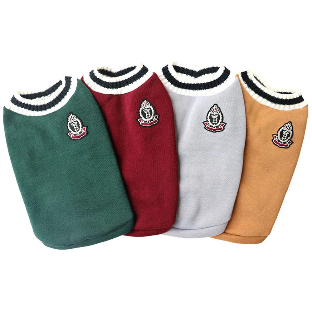 Collegiate Pet Sweater Vest - Warm Dog and Cat Sweatshirt