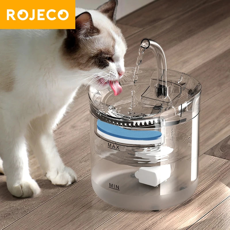 ROJECO Automatic Cat Water Fountain with Smart Sensor