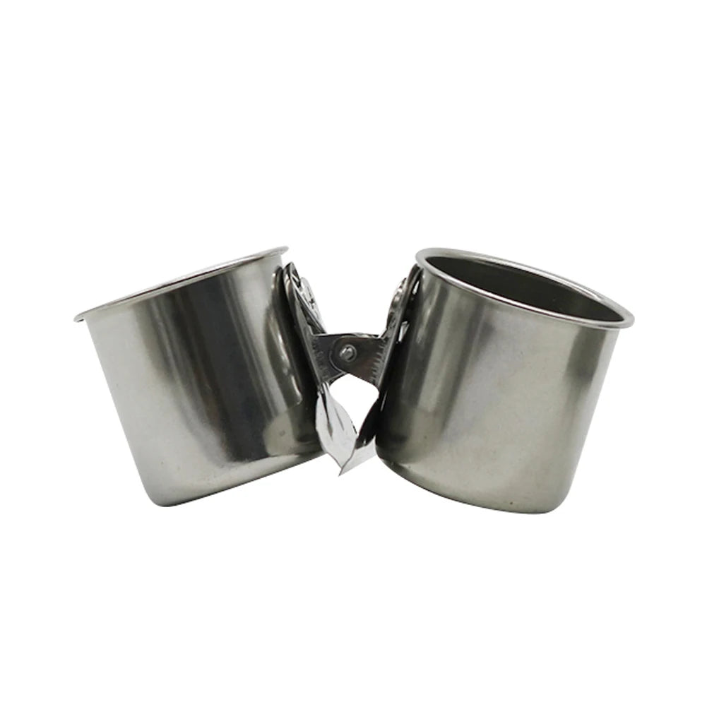 Stainless Steel Bird Feeding Cup with Cage Clip