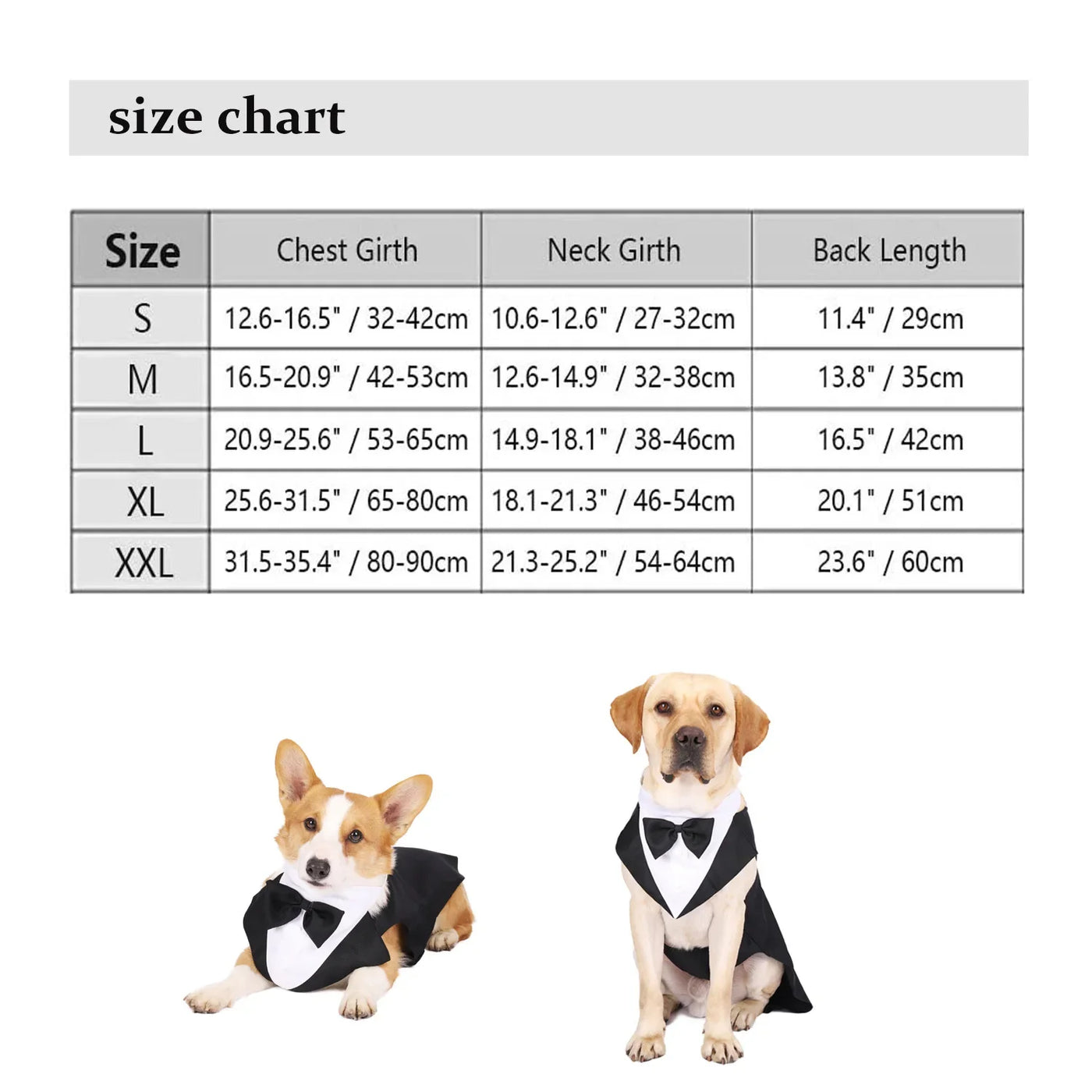 Formal Dog Tuxedo Shirt with Bow Tie - Party Suit
