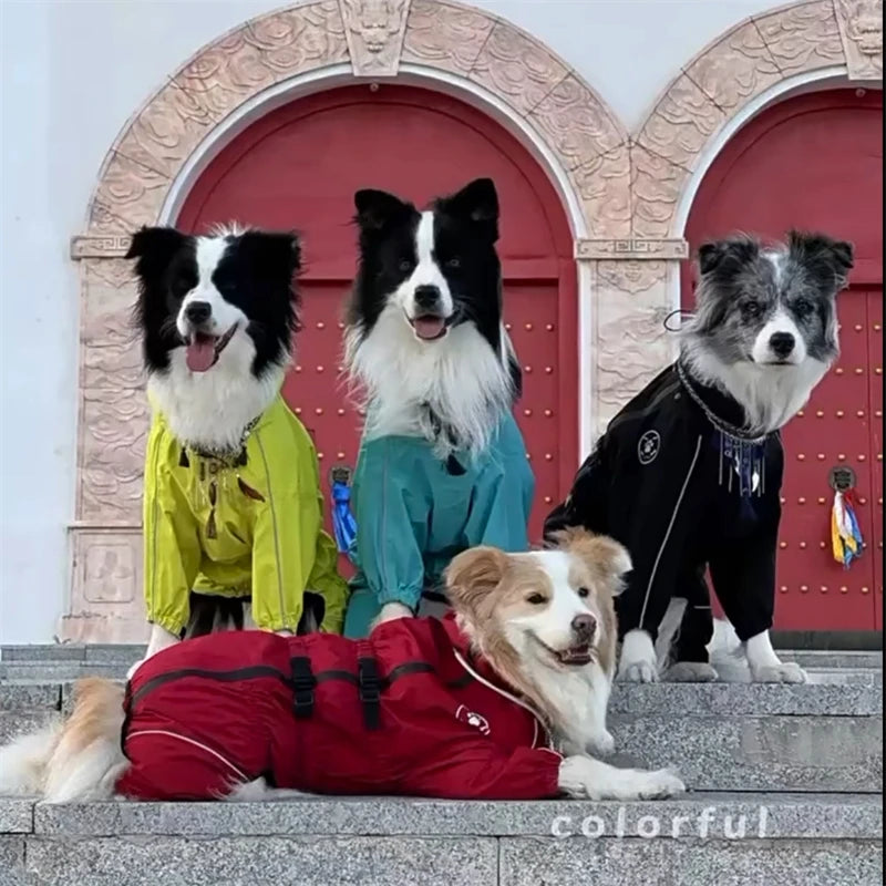 Reflective Waterproof Dog Raincoat - Large Dog Jumpsuit
