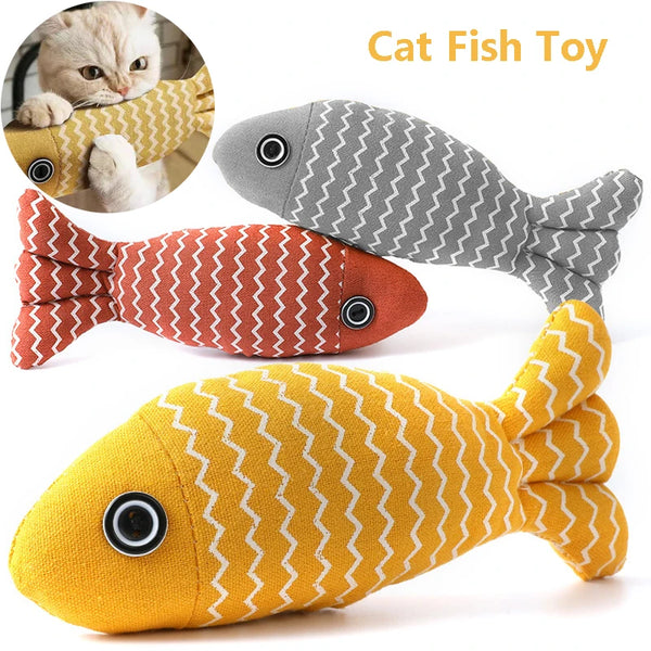 Soft Simulation Fish Kicker Toy for Indoor Cats