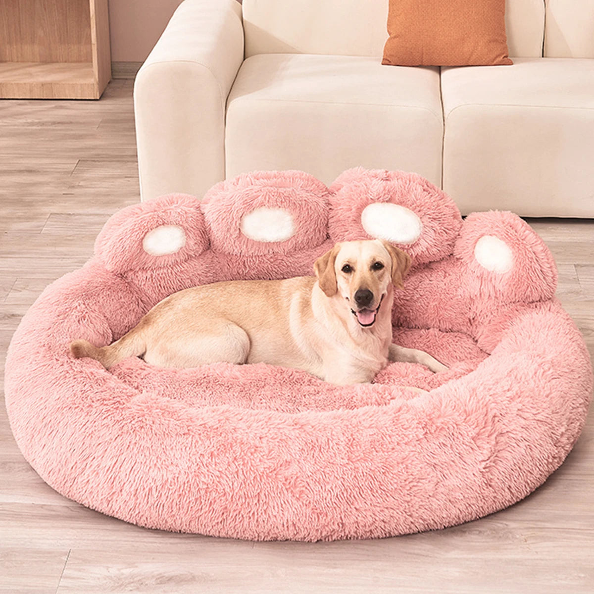 Plush Dog Sofa Bed - Warm Washable Pet Cushion