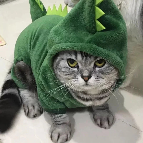 Dinosaur Fleece Pet Hoodie - Halloween Dog and Cat Costume