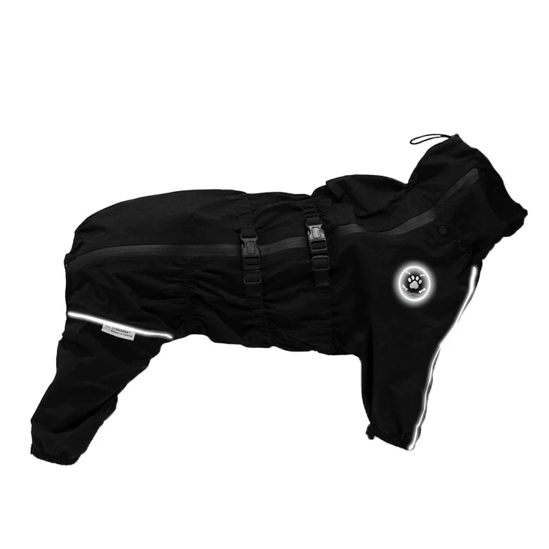 Reflective Waterproof Dog Raincoat - Large Dog Jumpsuit