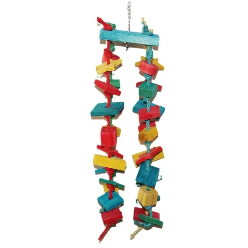 Parrot Foraging Bite Toy Set with Woven Paper Tubes