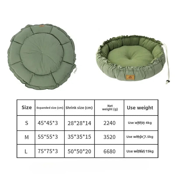 Round Plush Dog and Cat Bed - Warm Basket Cushion