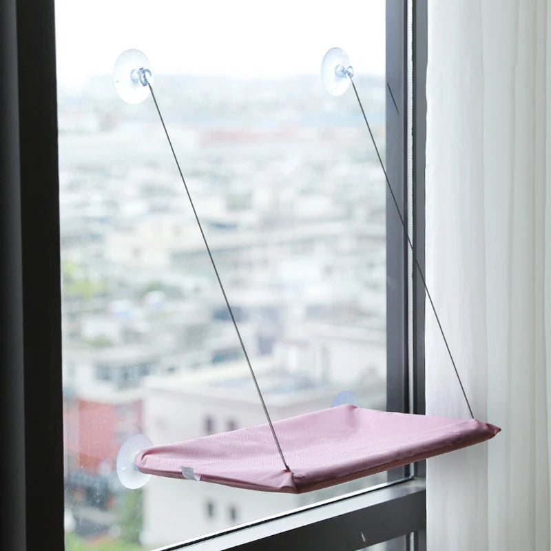 Washable Window Cat Hammock - Detachable Suction Shelf Bed