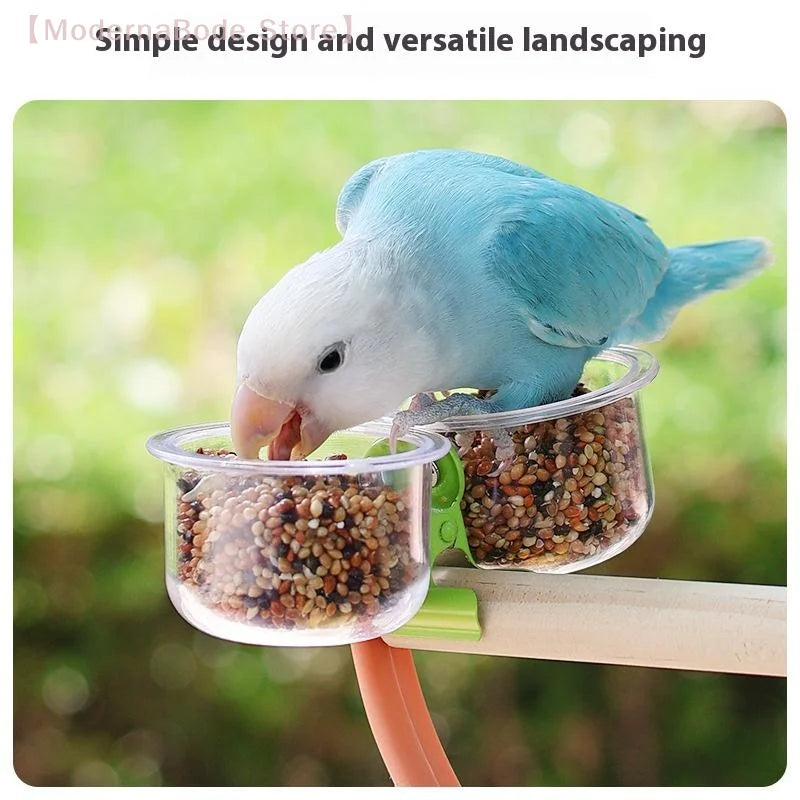 Clip-On Parrot Food and Water Bowl for Small Cages