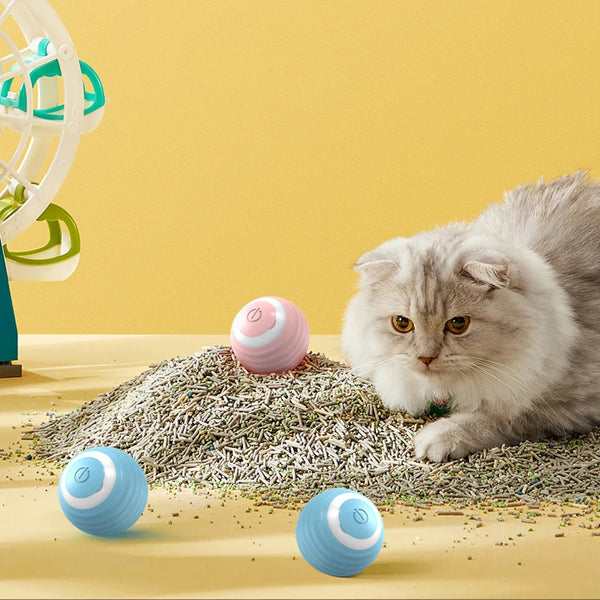Smart Rolling Interactive Cat Ball Toy with Silicone Shell