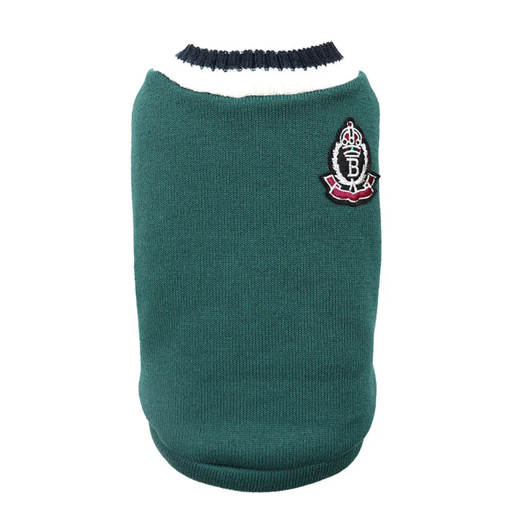 Collegiate Pet Sweater Vest - Warm Dog and Cat Sweatshirt