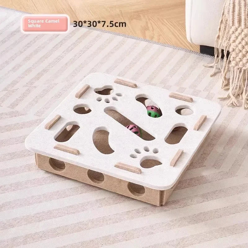 Felt Cat Puzzle Box Toy for Hunting and Exercise