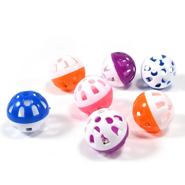 10-Piece Colorful Rolling Bell Ball Toys for Birds