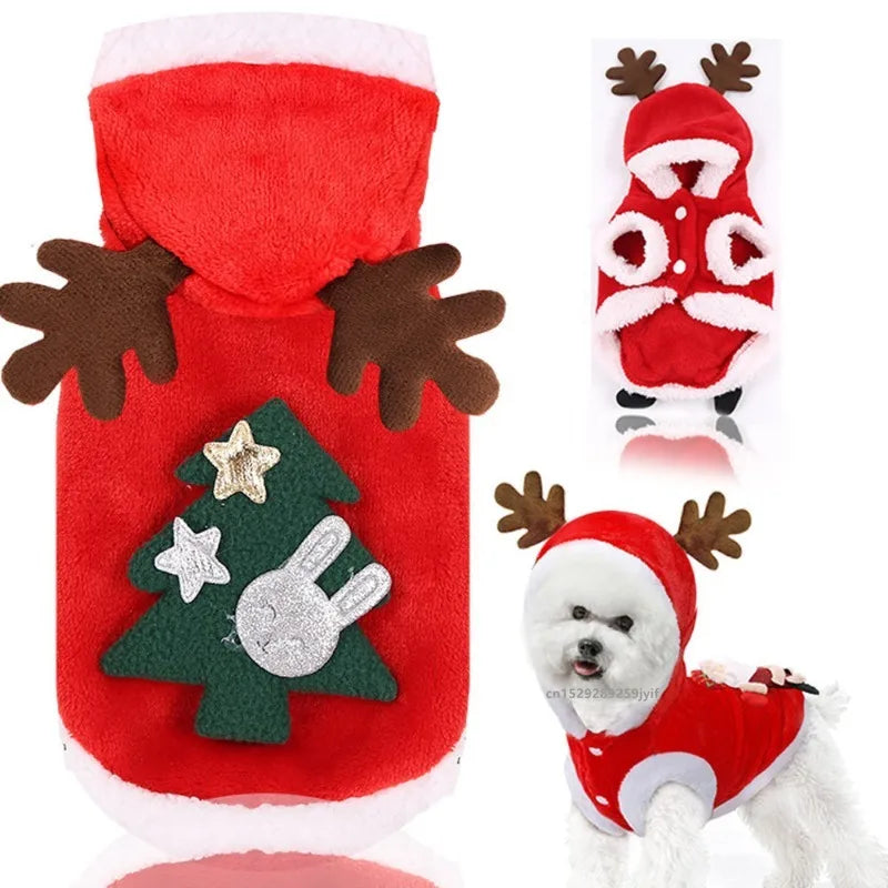 Santa Dog Costume Jacket - Christmas Pet Outfit