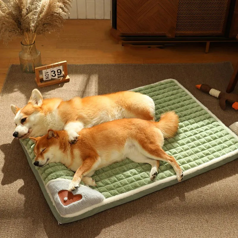 Detachable Cotton Dog Bed Mat - Washable Indoor Comfort
