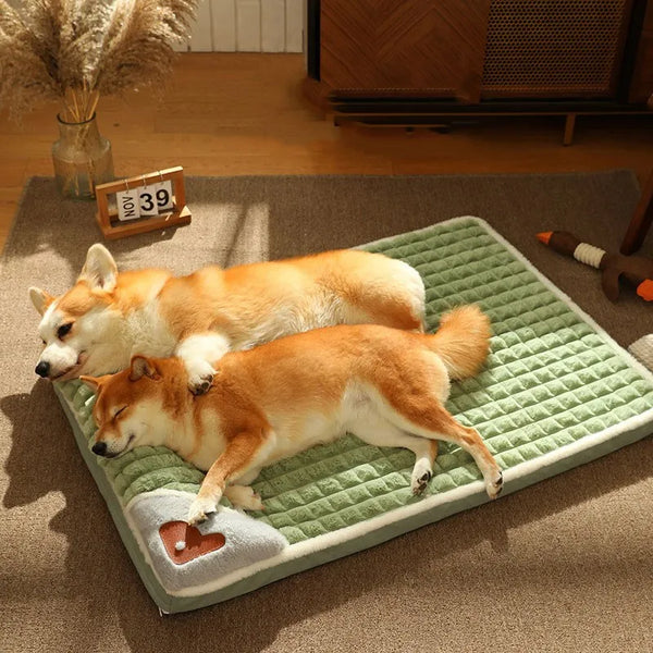 Detachable Cotton Dog Bed Mat - Washable Indoor Comfort