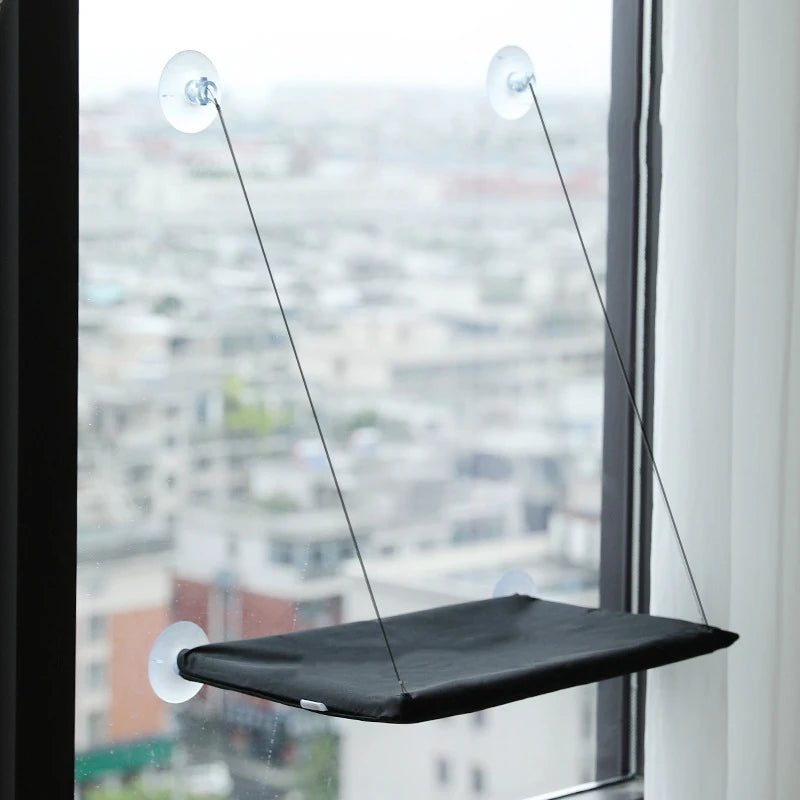 Washable Window Cat Hammock - Detachable Suction Shelf Bed