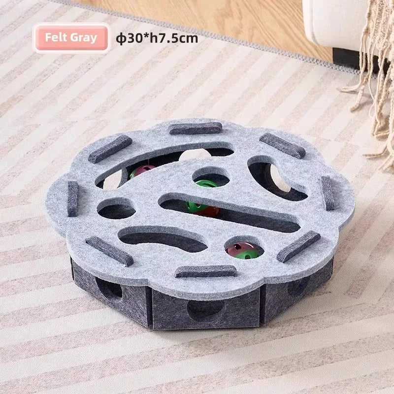 Felt Cat Puzzle Box Toy for Hunting and Exercise