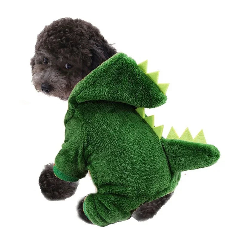 Dinosaur Fleece Pet Hoodie - Halloween Dog and Cat Costume