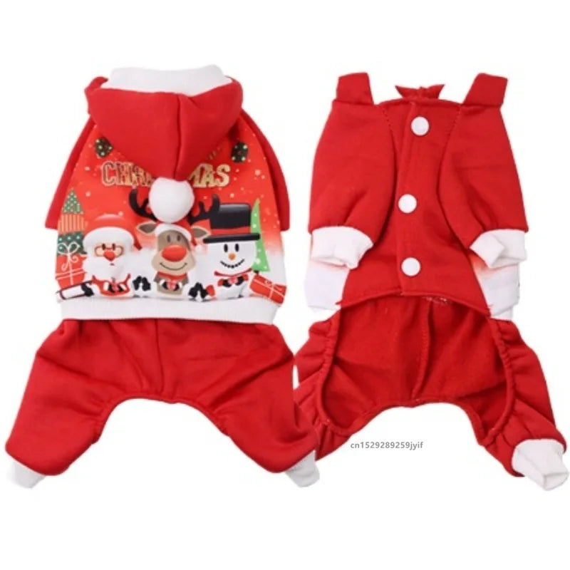 Santa Dog Costume Jacket - Christmas Pet Outfit