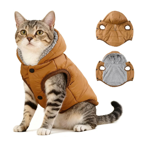 Cozy Fleece Cat Hoodie Coat - Windproof Winter Jacket