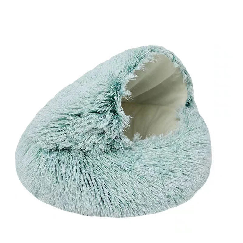 Soft Plush Cat Cave Bed with Cover - 40cm Warm Nest