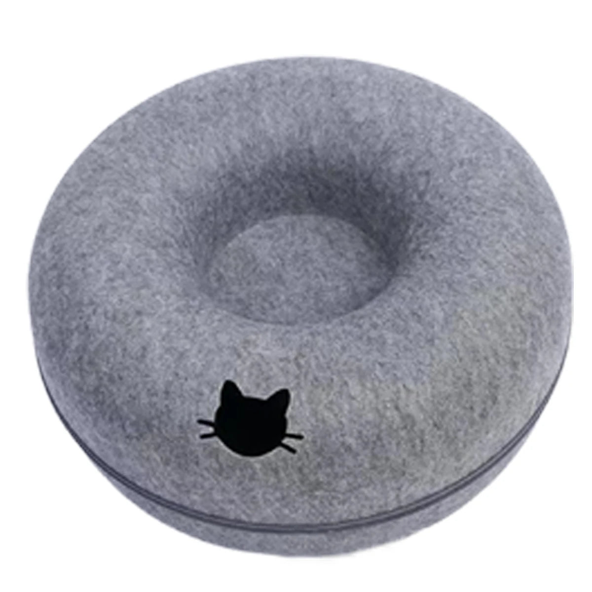 Round Felt Cat Tunnel Bed - Donut Scratcher Nest