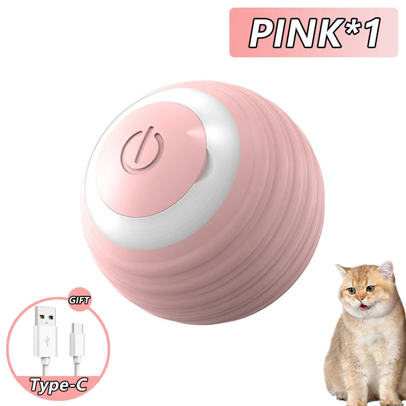Smart Rolling Interactive Cat Ball Toy with Silicone Shell