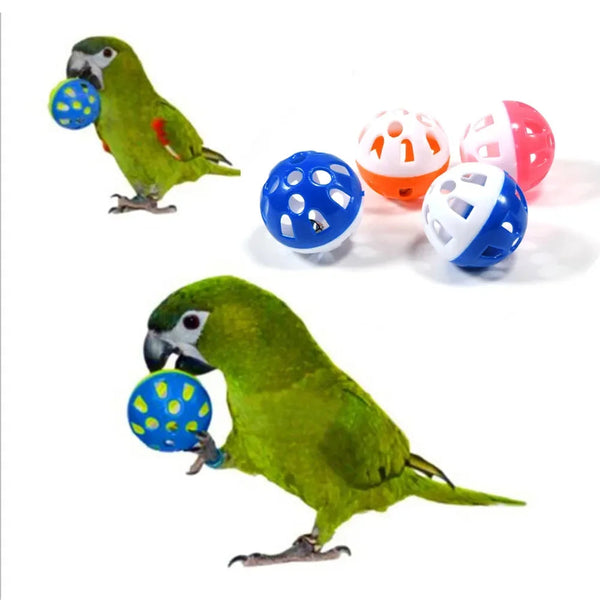 10-Piece Colorful Rolling Bell Ball Toys for Birds