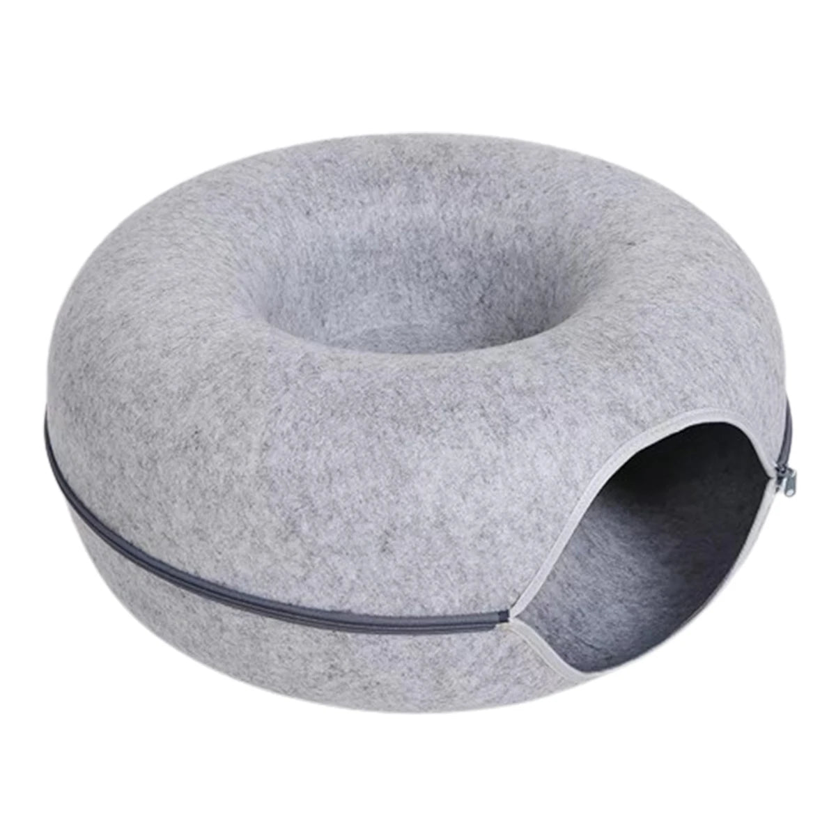 Round Felt Cat Tunnel Bed - Donut Scratcher Nest