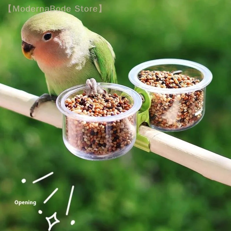 Clip-On Parrot Food and Water Bowl for Small Cages