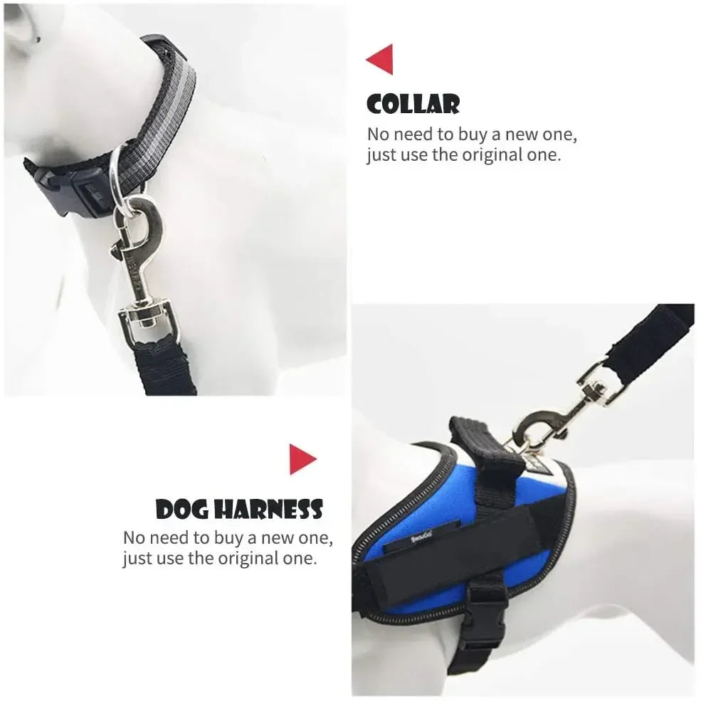 Adjustable Pet Car Seat Belt - Quick-Release Safety Lead