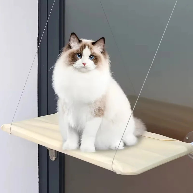Washable Window Cat Hammock - Detachable Suction Shelf Bed