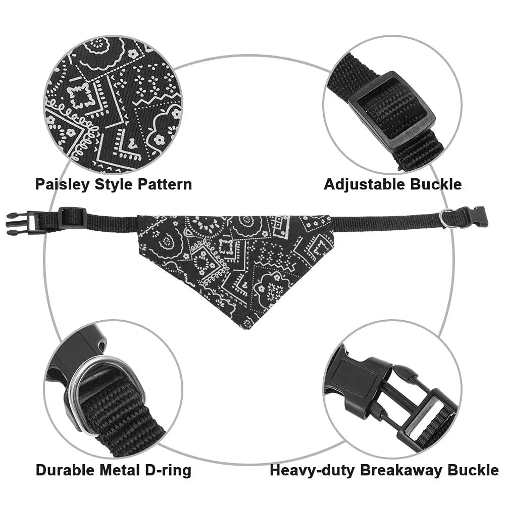 Adjustable Dog Bandana Scarf Collar for Everyday Style