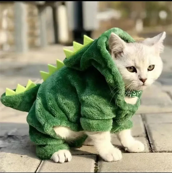 Dinosaur Fleece Pet Hoodie - Halloween Dog and Cat Costume