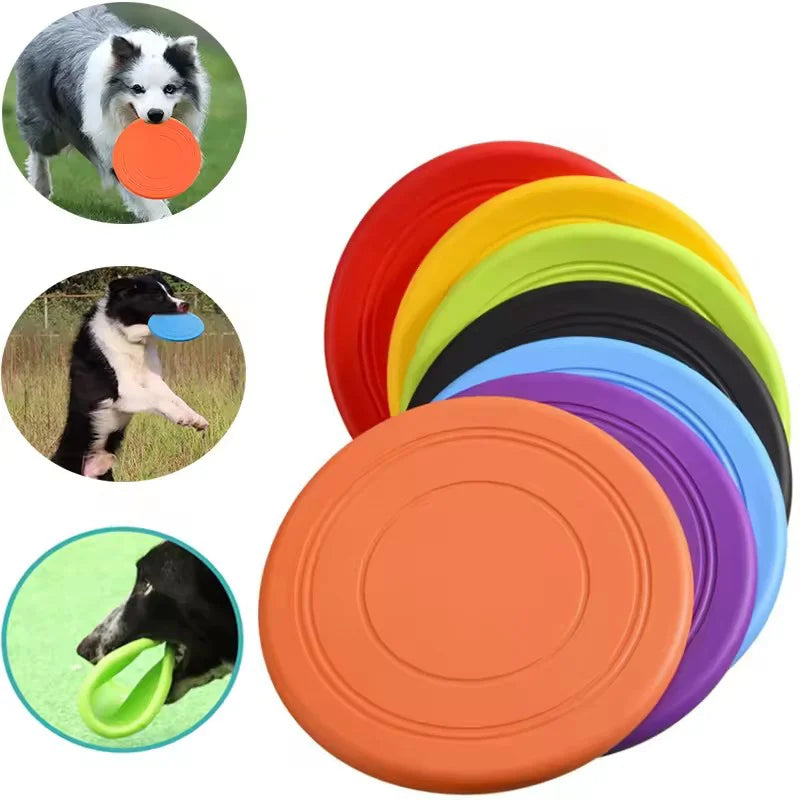 Chewable Rubber Dog Frisbee - Tear-Resistant Fetch Disc