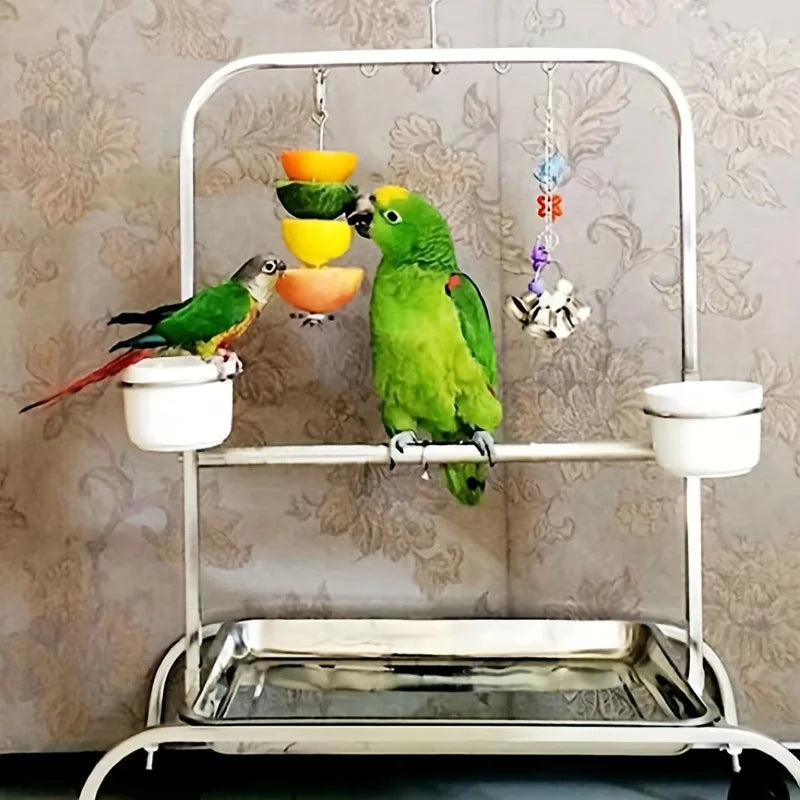 Stainless Steel Hanging Fruit Fork for Parrots