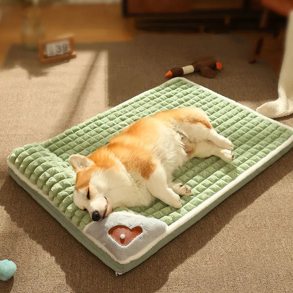 Detachable Cotton Dog Bed Mat - Washable Indoor Comfort