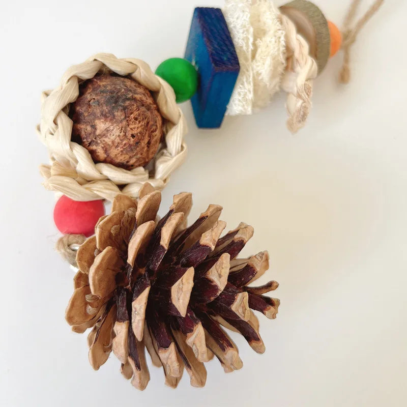 Cotton Rope Pinecone Chewing Toy for Cockatiels