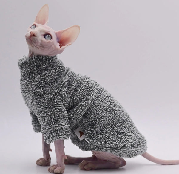 DUOMASUMI Double-Sided Fluffy Sphynx Cat Winter Jacket